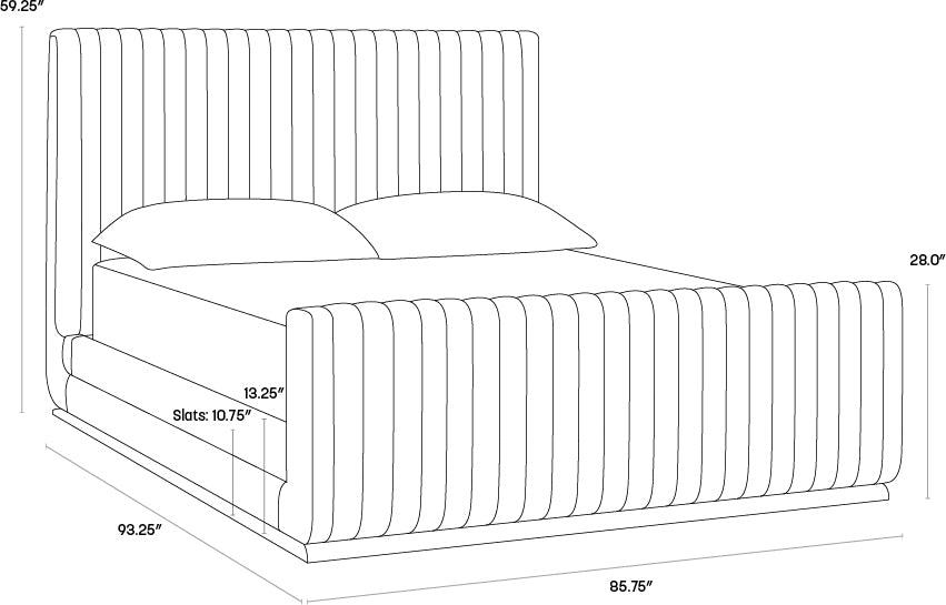 SUNPAN Beds - Hylan Bed - King - Hemingway Marble Gray