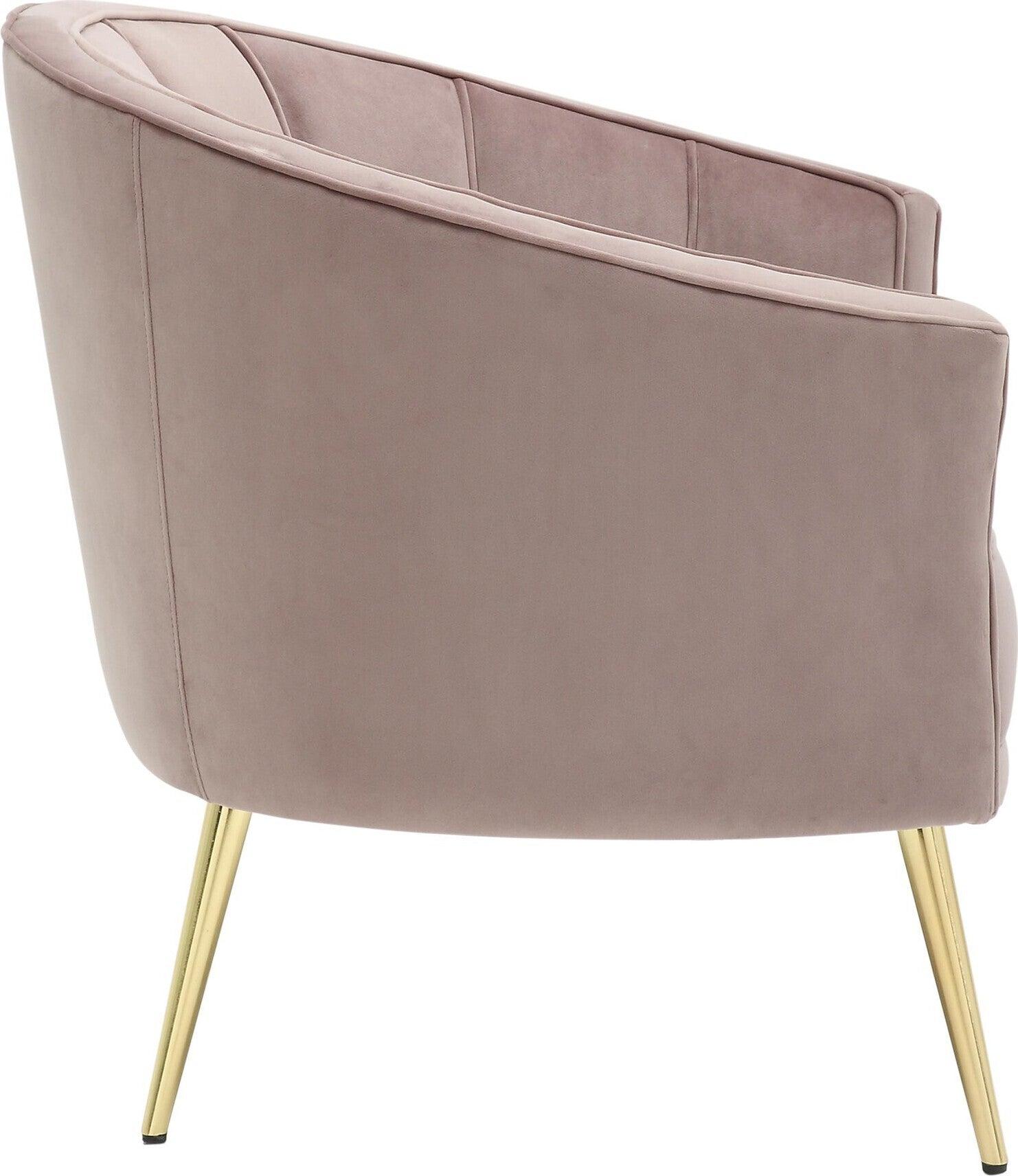 Lumisource Accent Chairs - Tania Accent Chair Gold & Blush