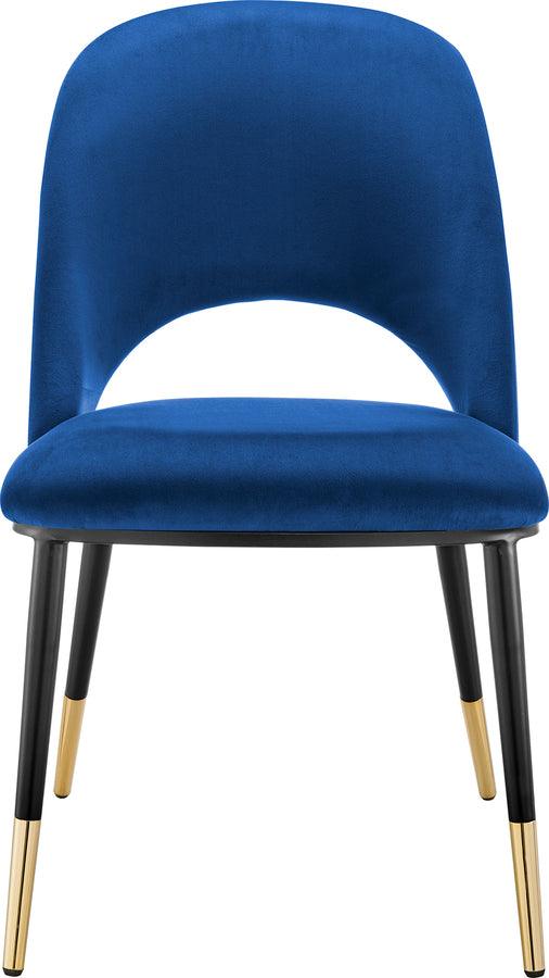 Euro Style Accent Chairs - Alby Side Chair in Blue with Black Legs - Set of 2