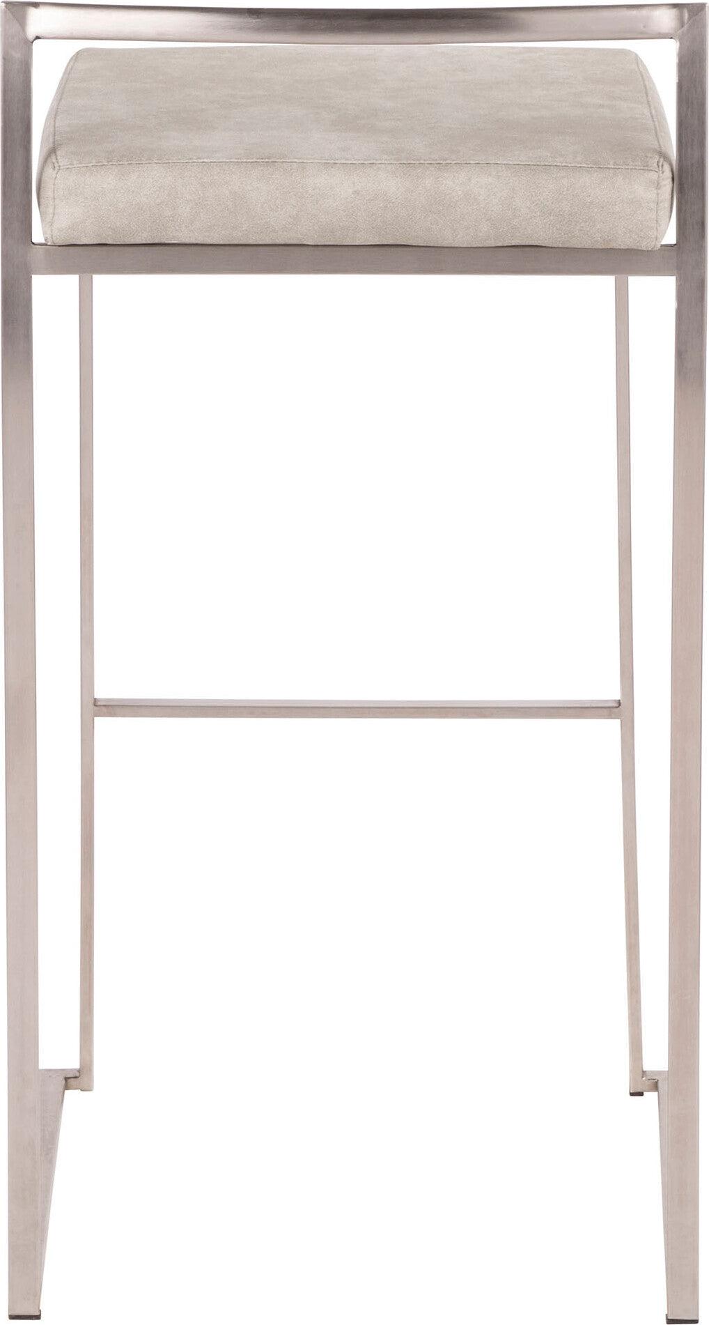 Lumisource Barstools - Fuji Stacker Barstool & Light Gray Cowboy (Set of 2)