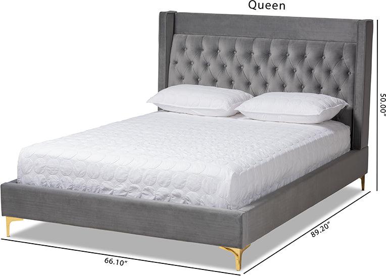 Wholesale Interiors Beds - Valery Queen Bed Gray