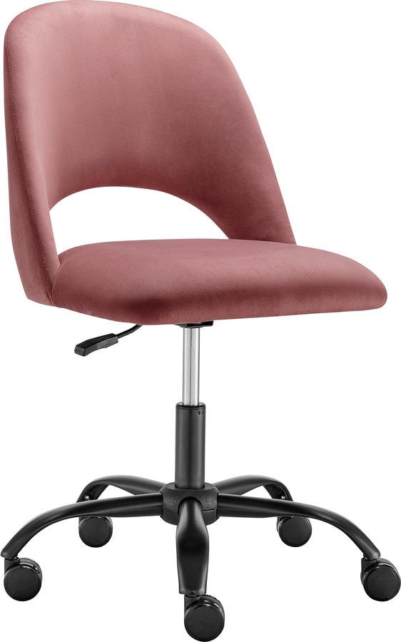 Euro Style Task Chairs - Alby Office Chair in Rose with Black Base