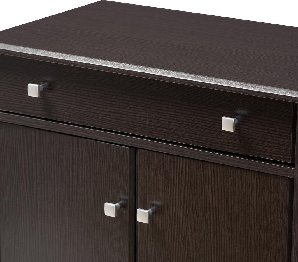 Wholesale Interiors Shoe Storage - Dariell Modern and Contemporary Wenge Brown Finished Shoe Cabinet