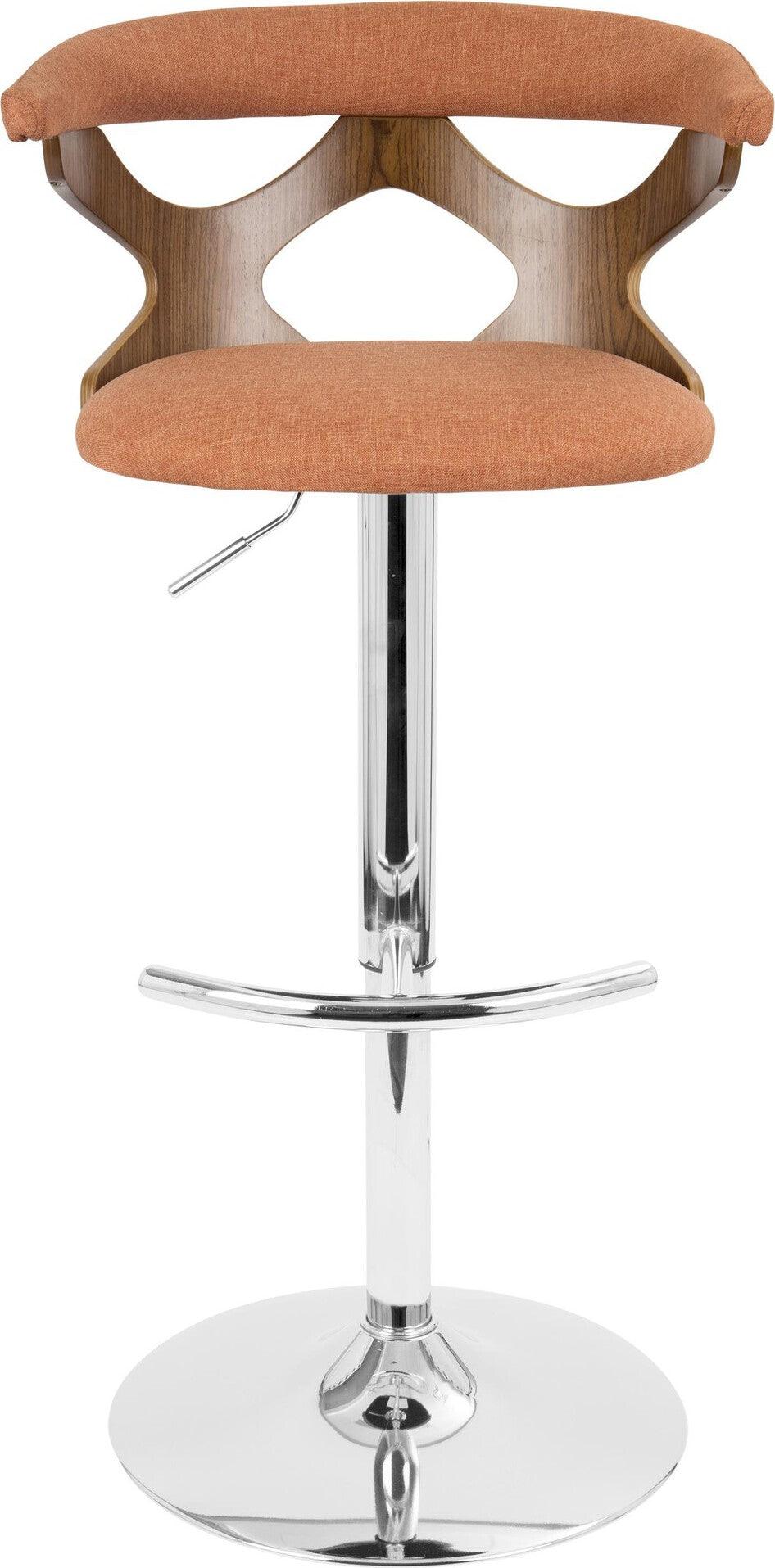 Lumisource Barstools - Gardenia Barstool Walnut & Orange