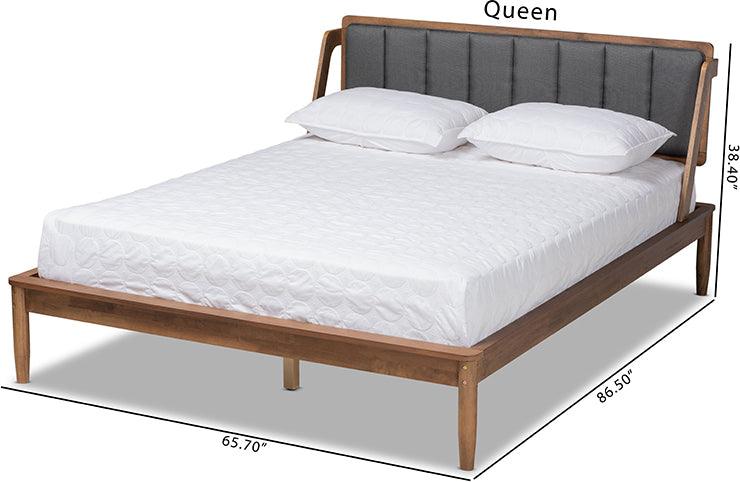 Wholesale Interiors Beds - Helsa Queen Bed Dark Gray & Walnut