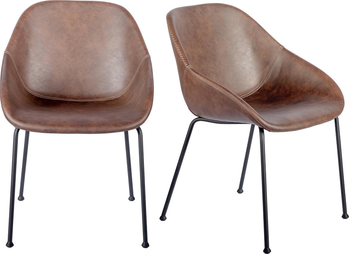 Euro Style Dining Chairs - Corinna Side Chair in Vintage Brown - Set of 2