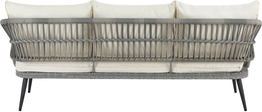 Manhattan Comfort Outdoor Conversation Sets - Riviera Patio 5- Person Conversation Set with Coffee Table with Cream Cushions