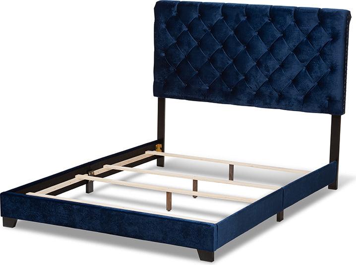 Wholesale Interiors Beds - Candace Full Bed Navy Blue
