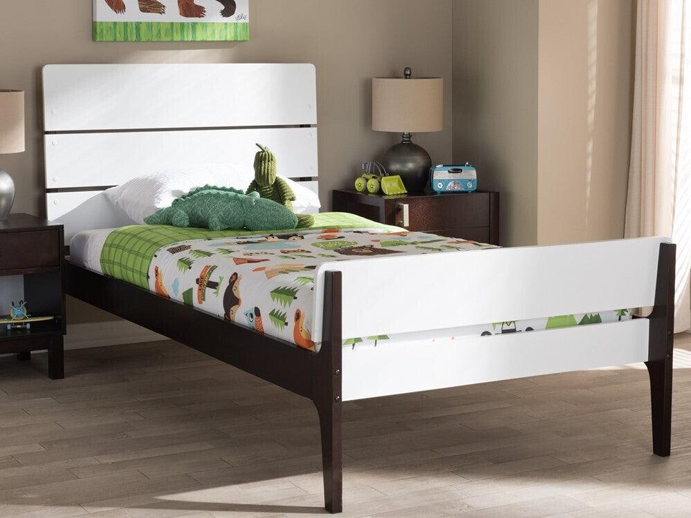 Wholesale Interiors Beds - Nereida Twin Bed White & Dark Brown
