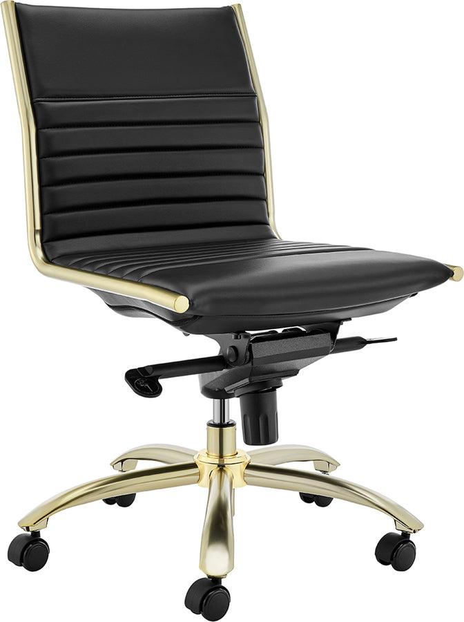 Euro Style Task Chairs - Dirk Low Back Office Chair w/o Armrests Black