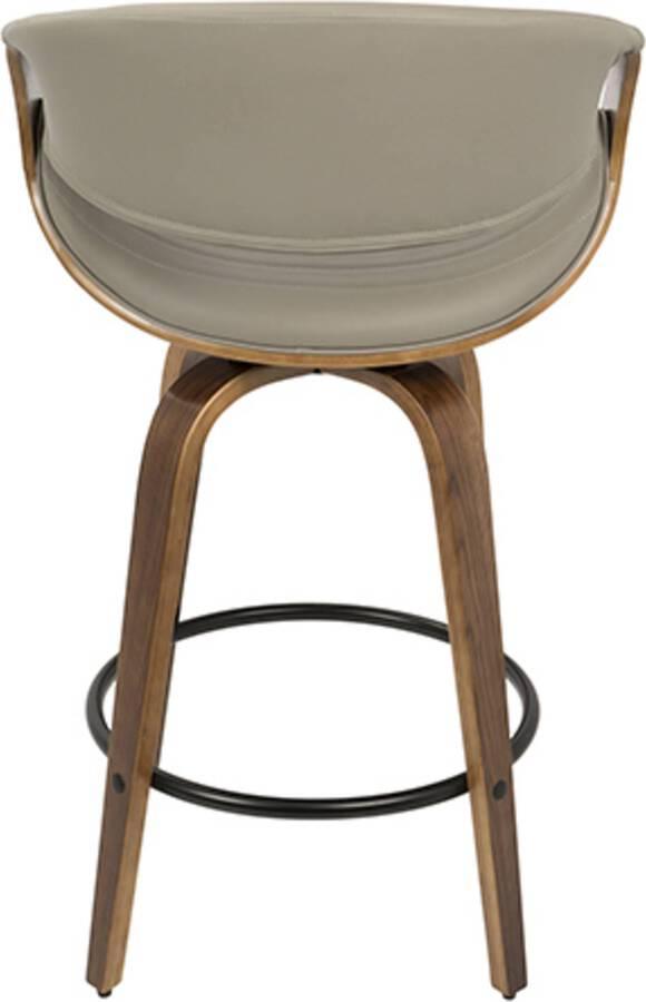 Lumisource Barstools - Symphony Counter Stool In Walnut & Grey Faux Leather (Set of 2)