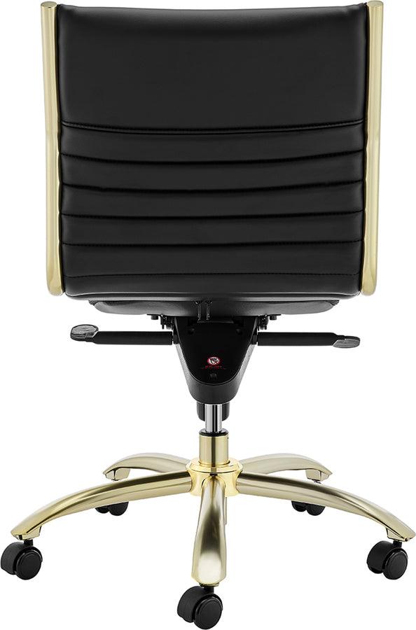 Euro Style Task Chairs - Dirk Low Back Office Chair w/o Armrests Black