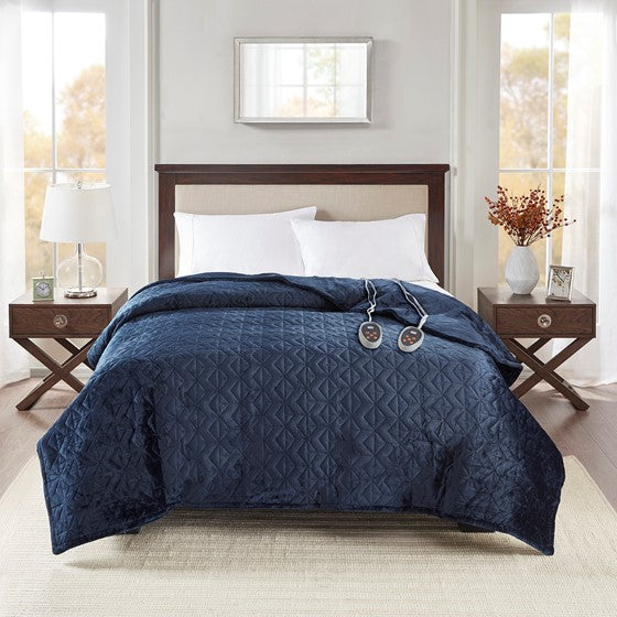 Olliix.com Heated Blankets - Heated Blanket Navy King