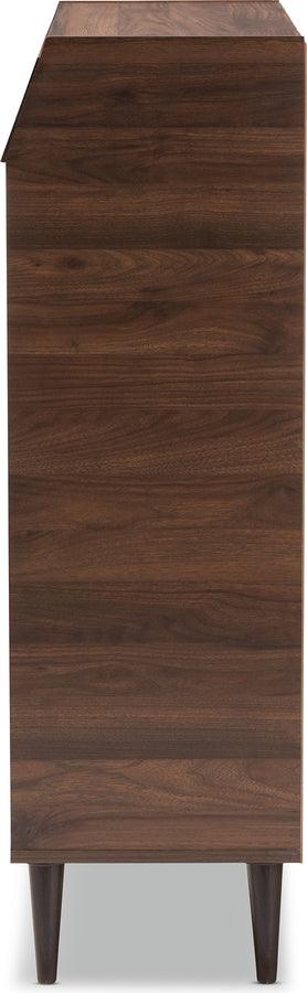 Wholesale Interiors Shoe Storage - Cormier Walnut Brown finished 2-Door Wood Entryway Shoe Storage Cabinet