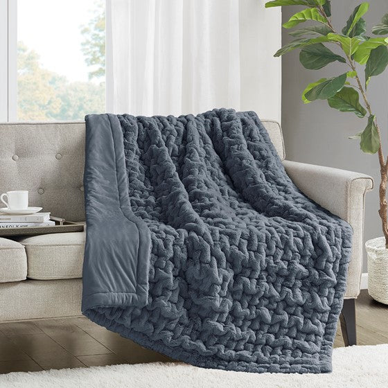 Olliix.com Pillows & Throws - Throw Slate Blue