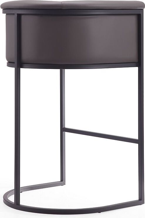 Manhattan Comfort Barstools - Cosmopolitan 37.8 in. Pebble and Black Metal Barstool (Set of 3)
