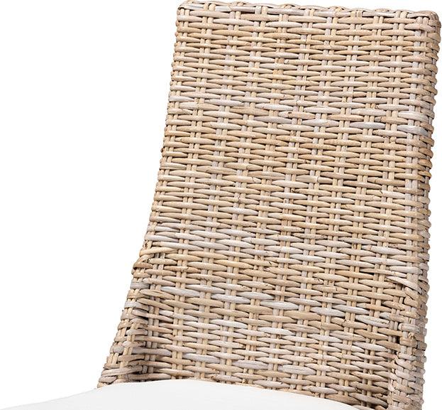 Wholesale Interiors Dining Chairs - Toby Modern Bohemian Grey Rattan 2-Piece Dining Chair Set
