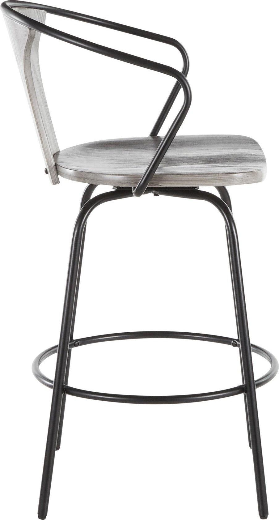 Lumisource Barstools - Waco Industrial Counter Stool Black & Gray