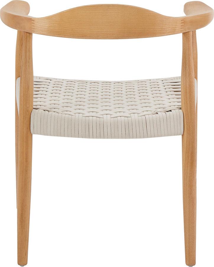 Euro Style Dining Chairs - Hannu Armchair in Natural with White Seat Rope