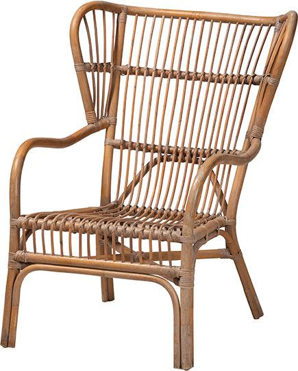 Wholesale Interiors Accent Chairs - Lamaria Modern Bohmenian Natural Brown Antique Rattan Armchair