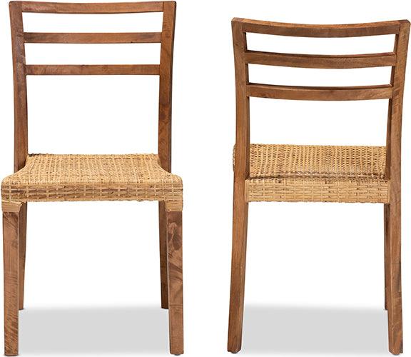 Wholesale Interiors Dining Chairs - Arthur Mid-Century Modern Walnut Brown 2-Piece Dining Chair Set