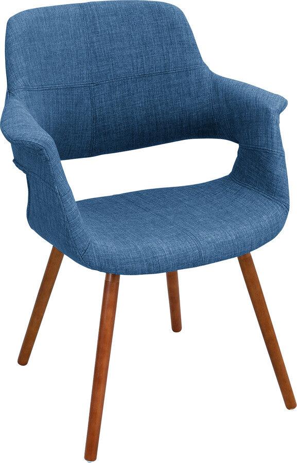 Lumisource Dining Chairs - Vintage Flair Chair 33" Walnut & Blue