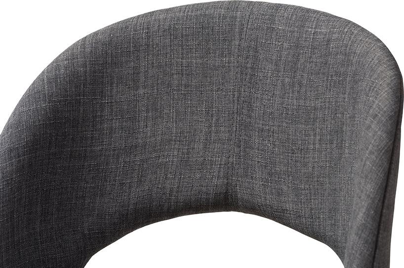 Wholesale Interiors Barstools - Melrose Upholstered Walnut Finished Wood Bar Stool Dark Grey (Set of 2)