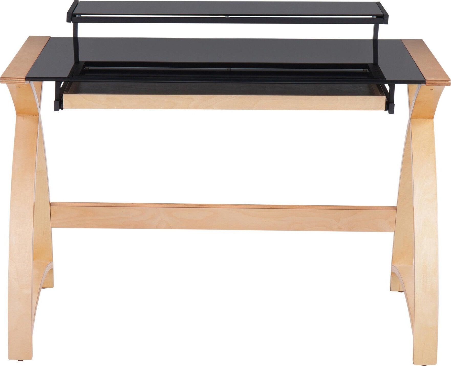 Lumisource Desks - Bentley Office Desk Natural & Black
