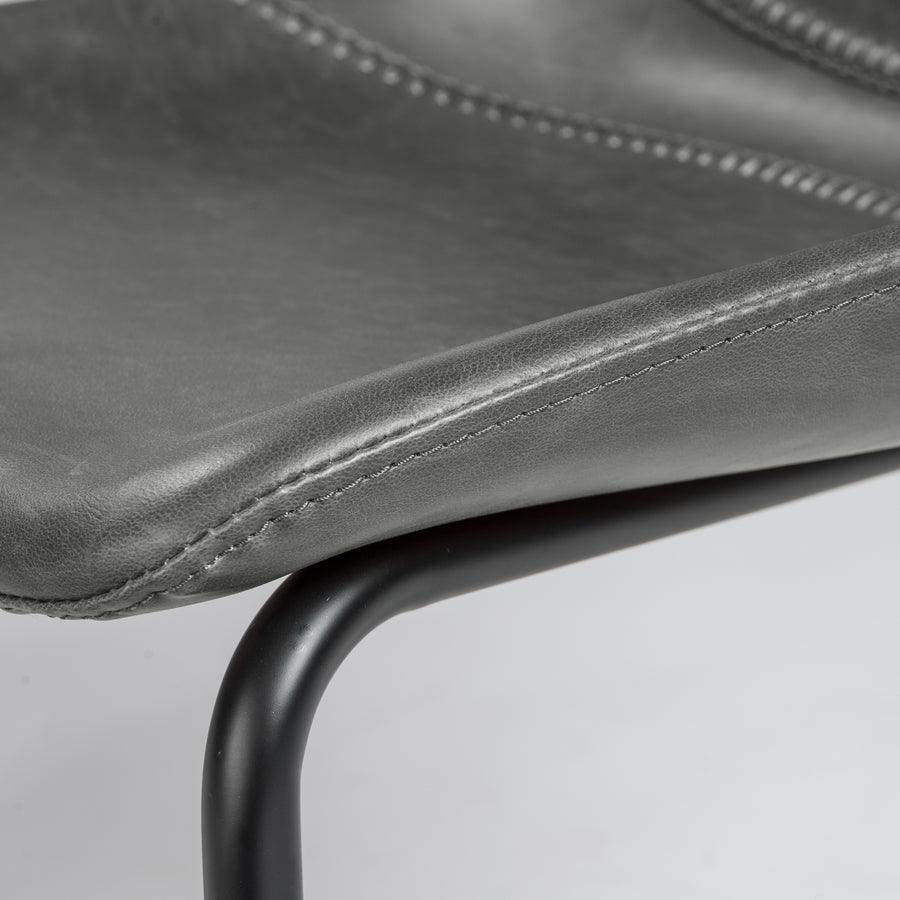 Euro Style Dining Chairs - Flynn Side Chair in Vintage Gray with Black Steel Legs - Set of 2
