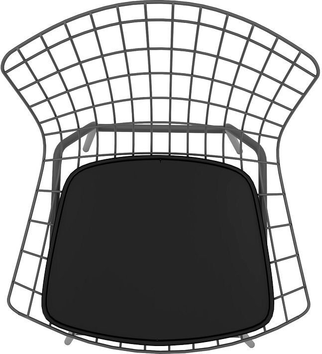 Manhattan Comfort Dining Chairs - Madeline Chair, Set of 2 with Seat Cushion in Charcoal Grey and Black