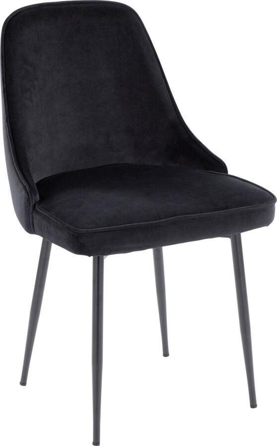 Lumisource Dining Chairs - Marcel Contemporary Dining Chair With Black Frame & Black Velvet Fabric (Set of 2)
