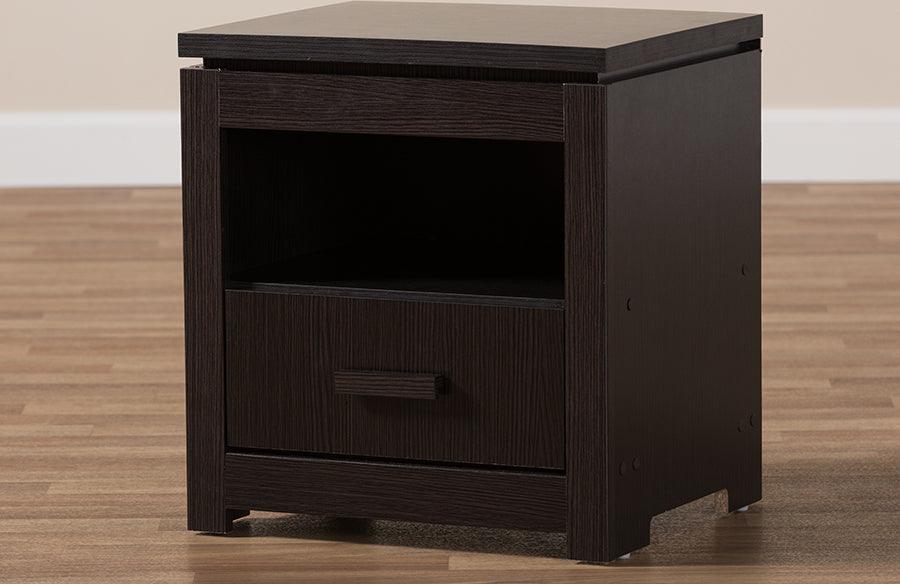 Wholesale Interiors Nightstands & Side Tables - Bienna Nightstand Wenge Dark Brown