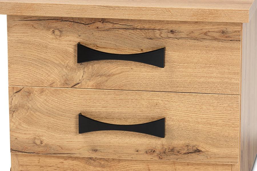 Wholesale Interiors Nightstands & Side Tables - Colburn Oak Brown Finished Wood 2-Drawer Nightstand