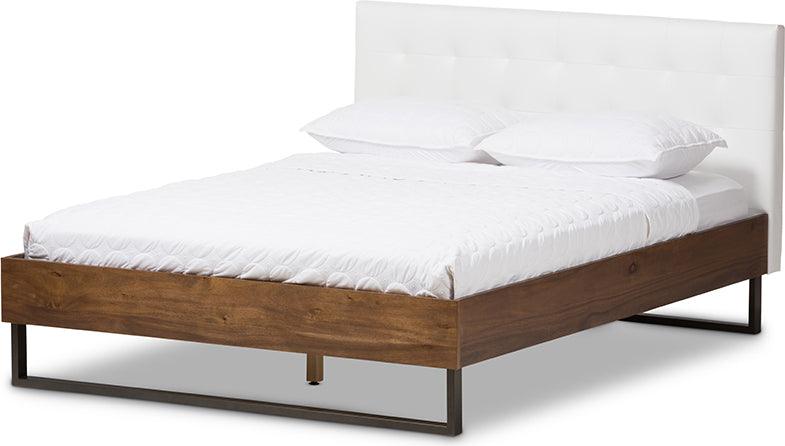 Wholesale Interiors Beds - Mitchell King Bed White/Walnut Brown