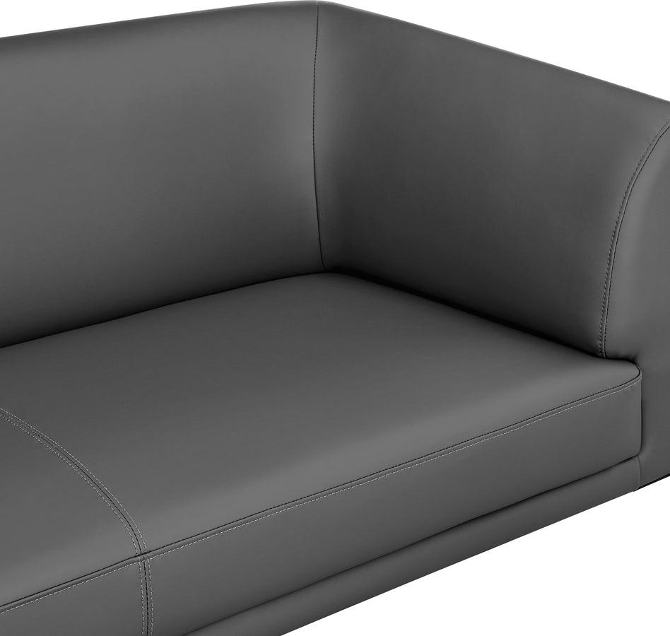 Euro Style Loveseats - Matias Loveseat in Gray Leatherette with Matte Black Legs