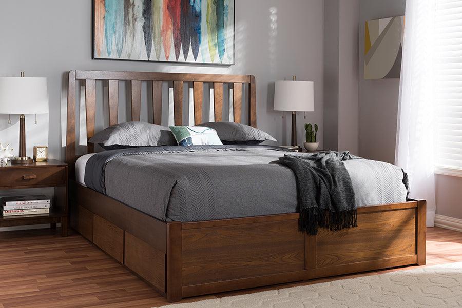Wholesale Interiors Beds - Raurey King Storage Bed Walnut Brown