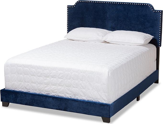 Wholesale Interiors Beds - Darcy Queen Bed Navy Blue