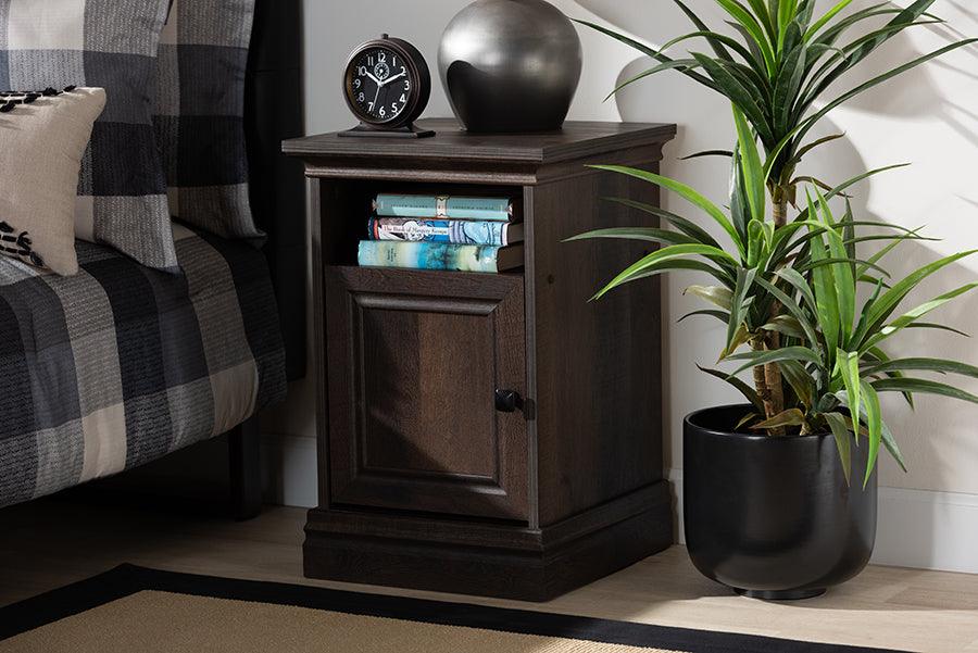 Wholesale Interiors Nightstands & Side Tables - Nolan 1 Drawer Nightstand Brown & Black