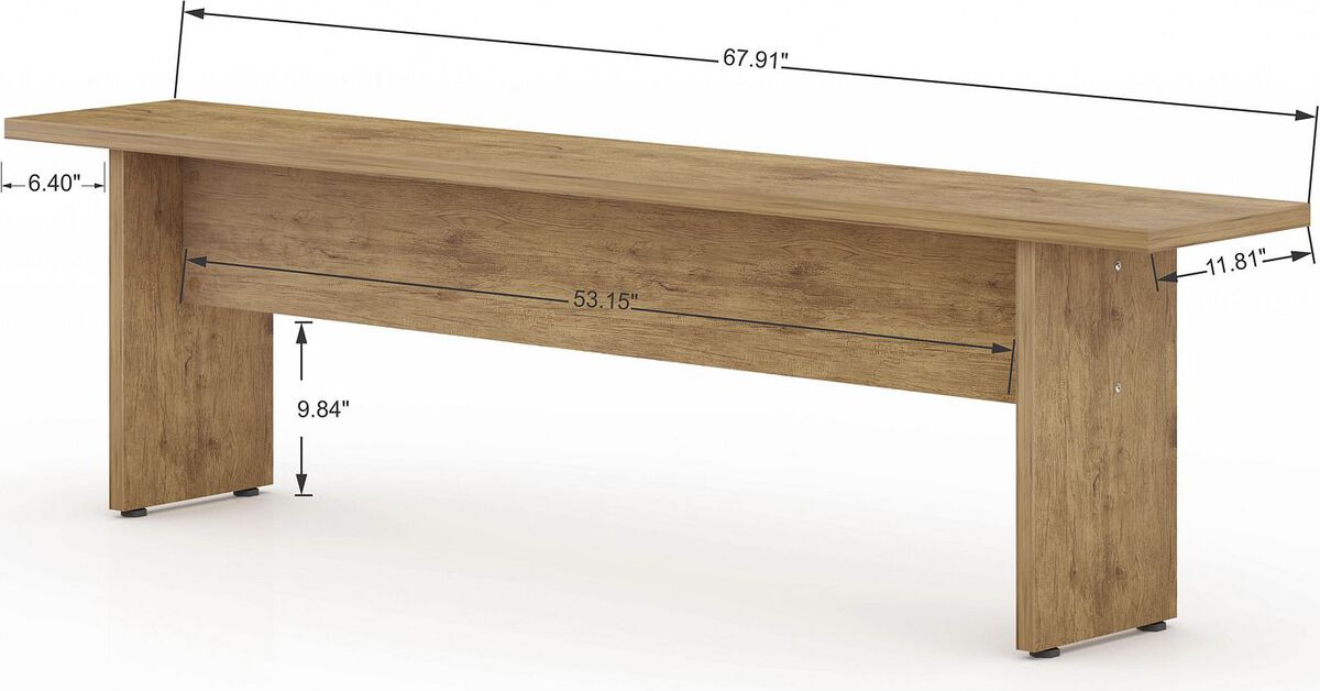 Manhattan Comfort Benches - NoMad 67.91 Rustic Country Dining Bench in Nature