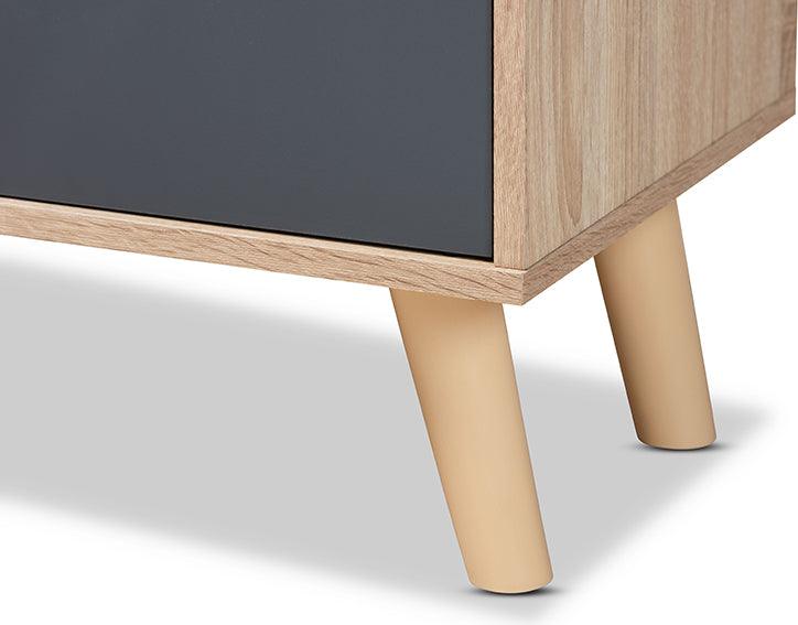 Wholesale Interiors TV & Media Units - Clapton Two-Tone Grey and Oak Brown Finished Wood TV Stand