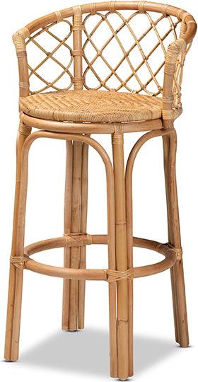 Wholesale Interiors Barstools - Orchard Modern Bohemian Natural Brown Rattan Bar Stool