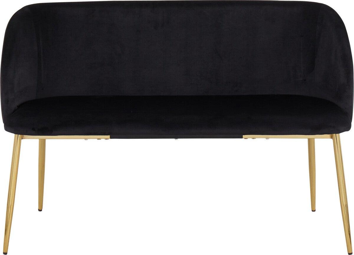 Lumisource Benches - Fran Glam Bench in Gold Steel and Black Velvet