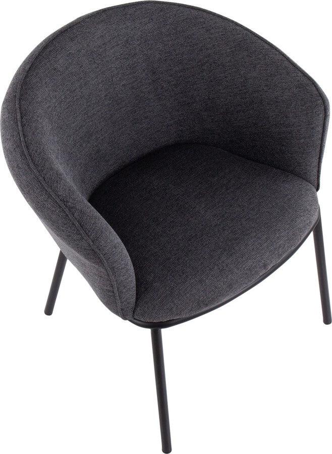 Lumisource Accent Chairs - Ashland Contemporary Chair In Black Steel & Charcoal Fabric