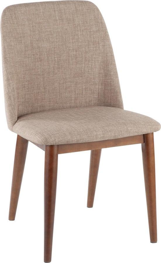 Lumisource Dining Chairs - Tintori Contemporary Dining Chair in Brown Fabric - Set of 2