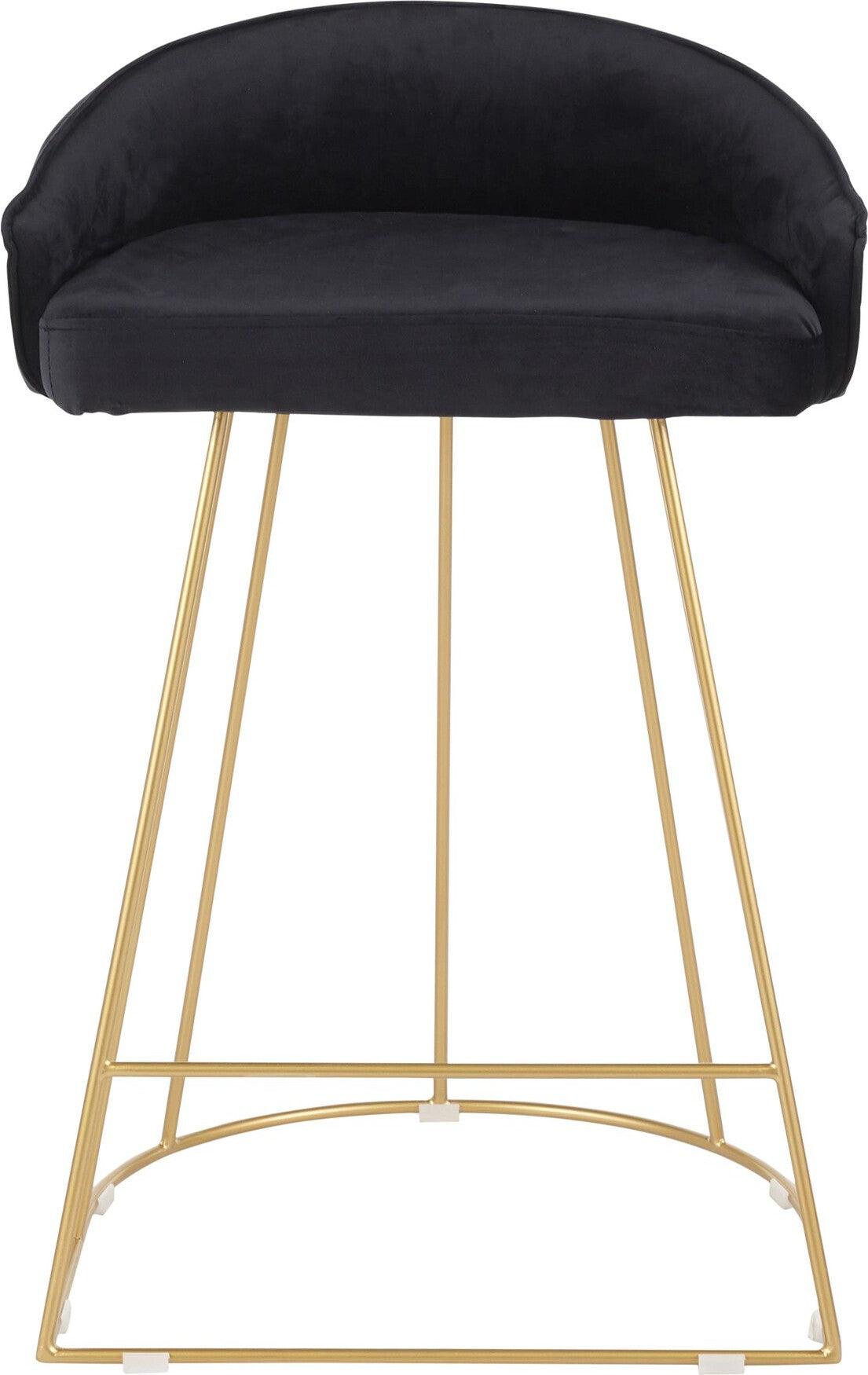 Lumisource Barstools - Canary Counter Stool Gold & Black (Set of 2)