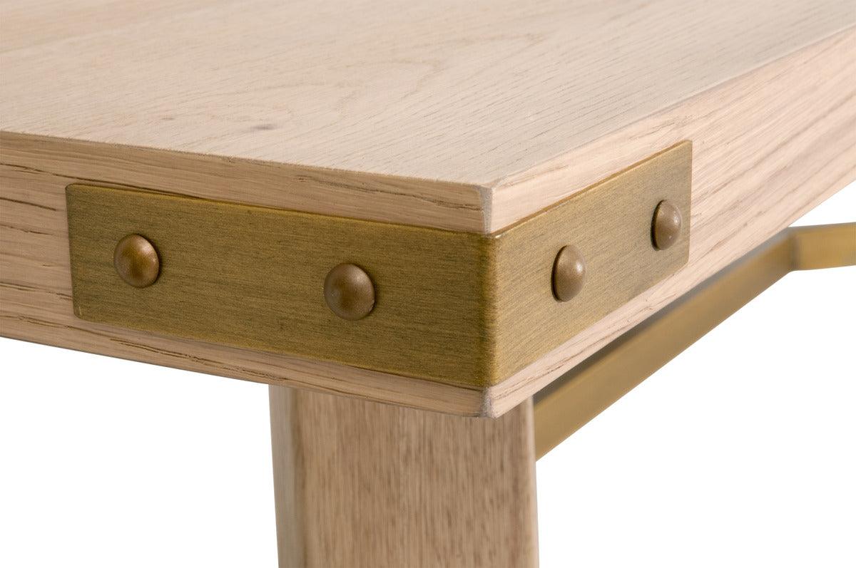 Essentials For Living Dining Tables - Klein Dining Table Honey Oak, Brushed Gold