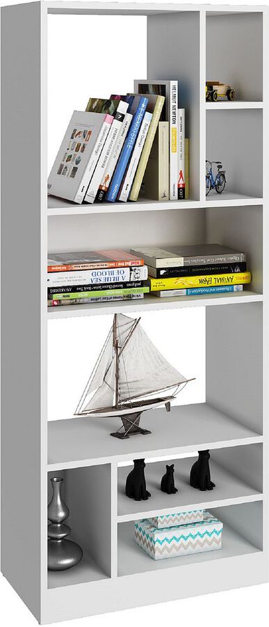 Manhattan Comfort Bookcases & Display Units - Durable Valenca Bookcase 3.0 with 8- Shelves in White