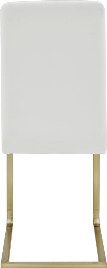 Euro Style Dining Chairs - Cinzia Dining Chair in White with Matte Brushed Gold Legs - Set of 2