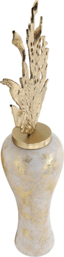 Sagebrook Home Vases - Glass 38"H Vase W/ Aluminum Top White & Gold