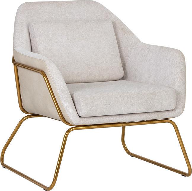SUNPAN Accent Chairs - Watts Lounge Chair Gold Polo Club Muslin & Bravo Cream